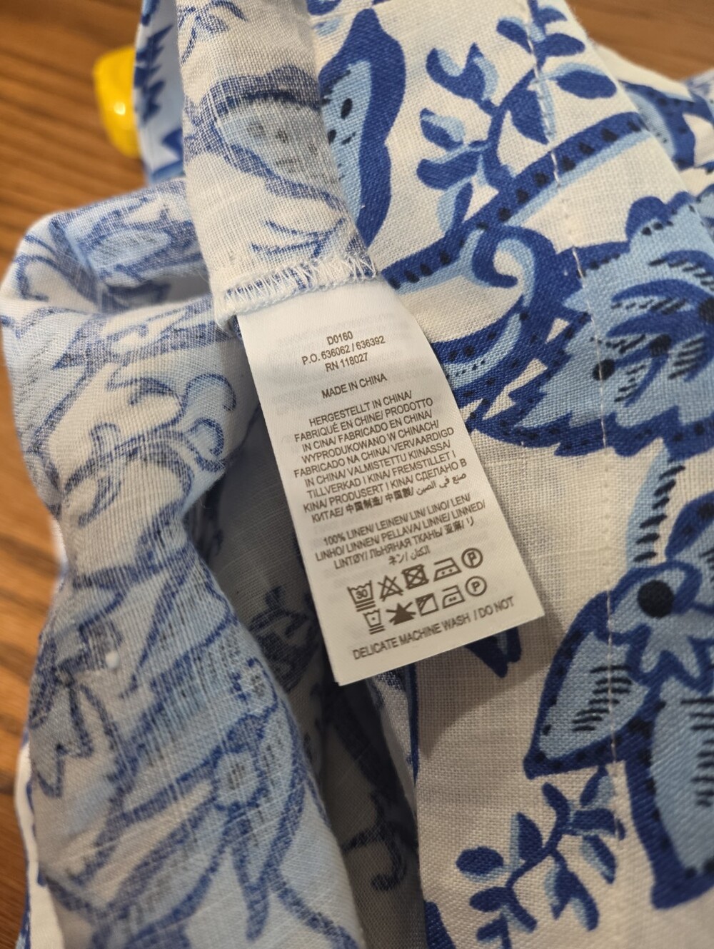 Boden Blue White Floral Linen Smocked Tall Maxi Dress Pockets US 4 Tall - Picture 6 of 6